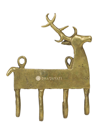 Deer Design Keys Wall Hook With 4 Hooks