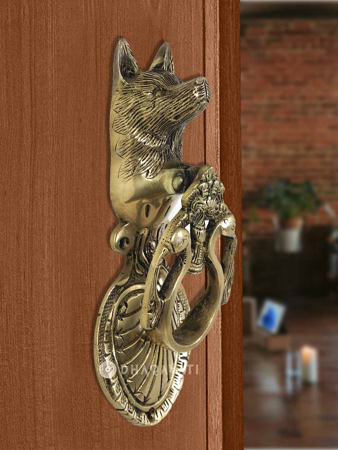 Dog Design Door Knocker Decorative Brass