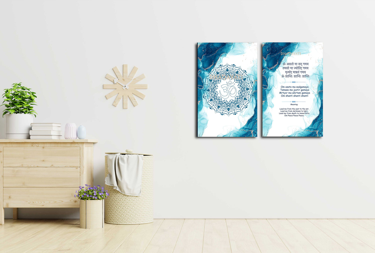 Asatoma Sadgamaya Sloka: Inspiring Glass Wall Art for Inner Transformation