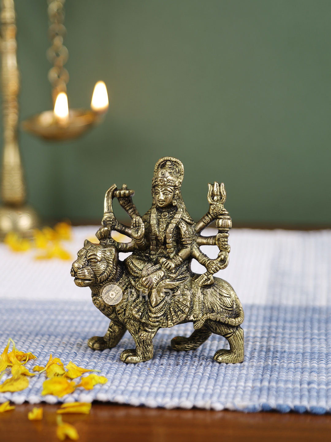 Durga Decorative Brass Figurine