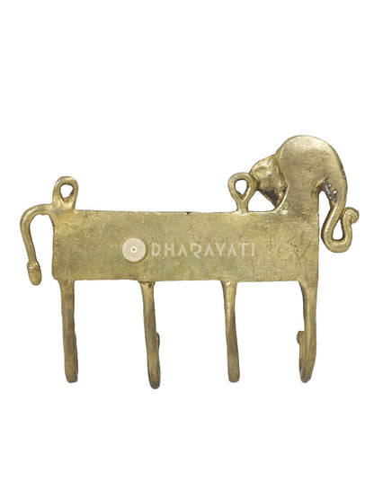 Elephant Design Keys Wall Hook With 4 Hooks