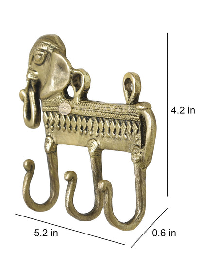 Elephant Design Keys Small Wall Hook With 3 Hooks