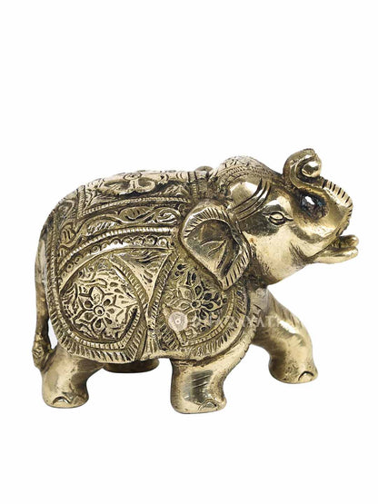 Elephant Table Top Accent Decorative Brass