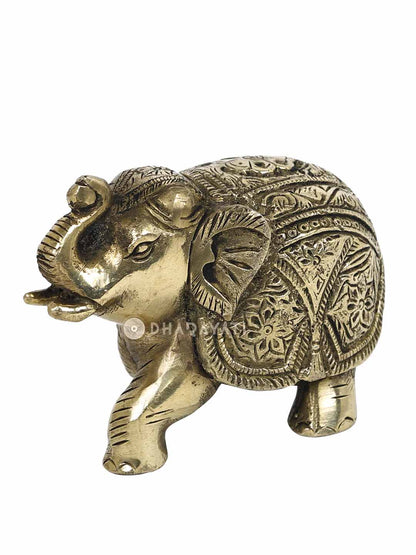 Elephant Table Top Accent Decorative Brass