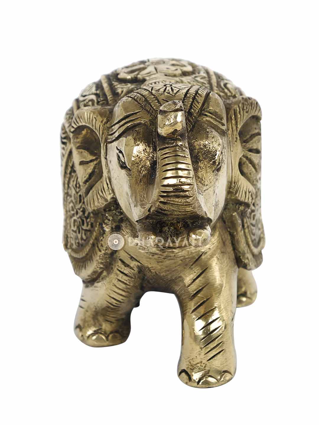 Elephant Table Top Accent Decorative Brass