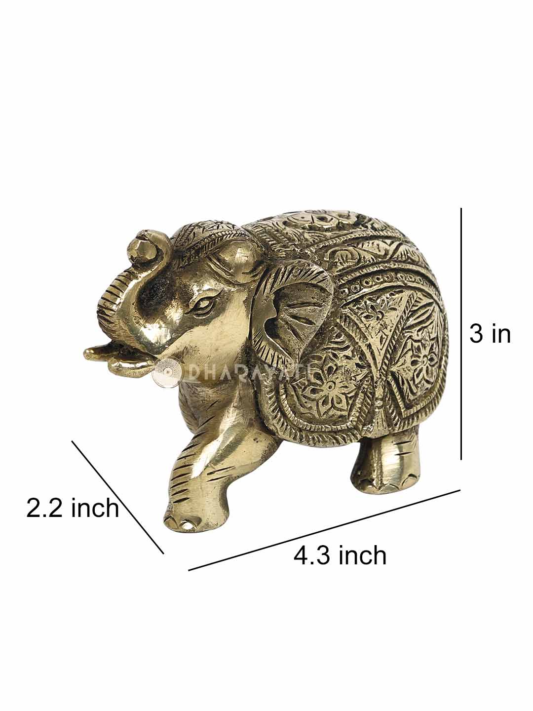 Elephant Table Top Accent Decorative Brass