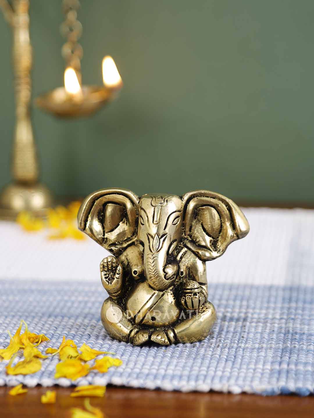 Big Ears Ganesh Decorative Brass Figurine