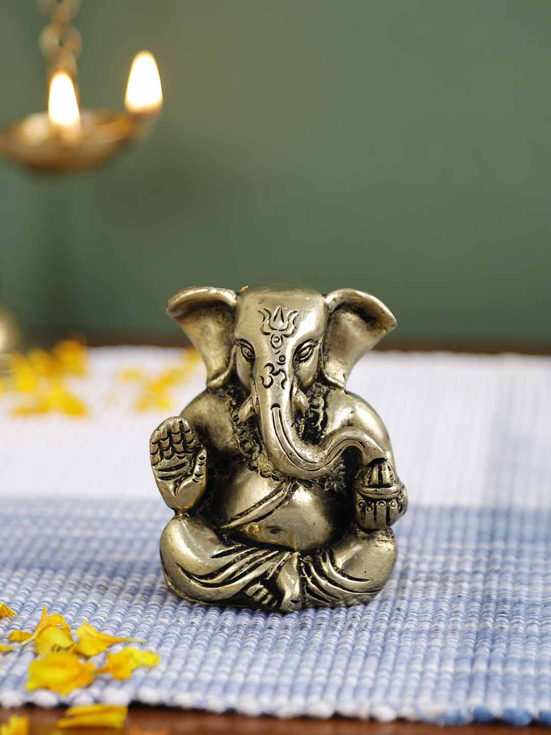 Blessing Ganesha Decorative Brass Figurine