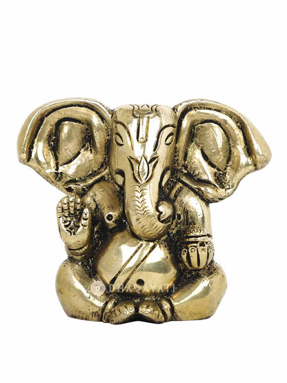 Big Ears Ganesh Decorative Brass Figurine