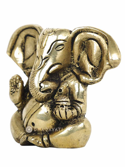 Big Ears Ganesh Decorative Brass Figurine