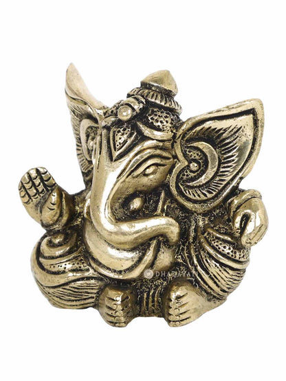 Blessing Ganesha Decorative Brass Figurine