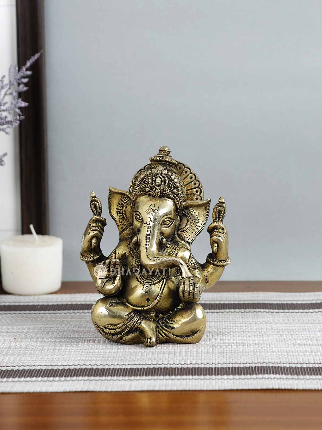 Brass Ganesh 4 Hands Figurine Table D‚cor