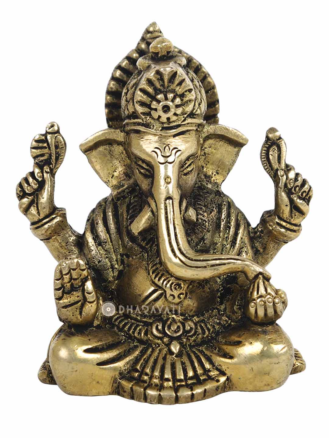 Brass Figurine Ganesha With 4 Hands