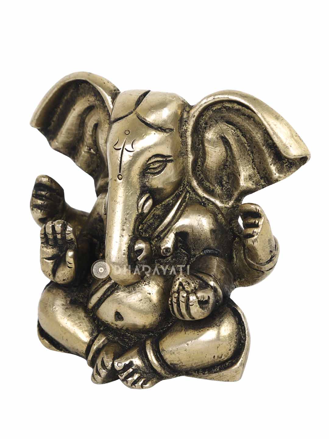 Big Ear Ganesha With 4 Hands Decorative Brass Figurine