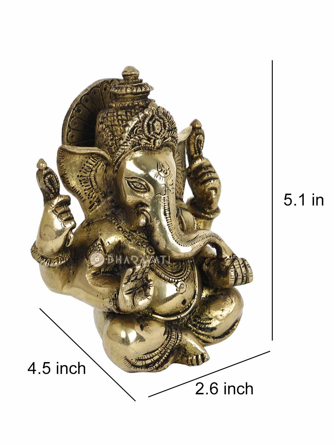 Brass Ganesh 4 Hands Figurine Table D‚cor