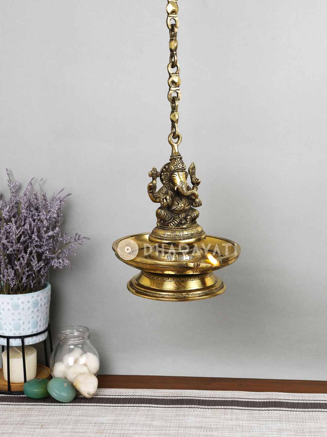 Ganesh Design Chain Hanging Lamp