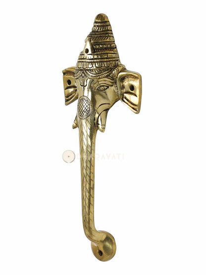 Ganesh Design Door Handle Decorative Brass