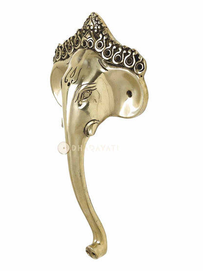 Ganesh Design Door Handle Decorative Brass