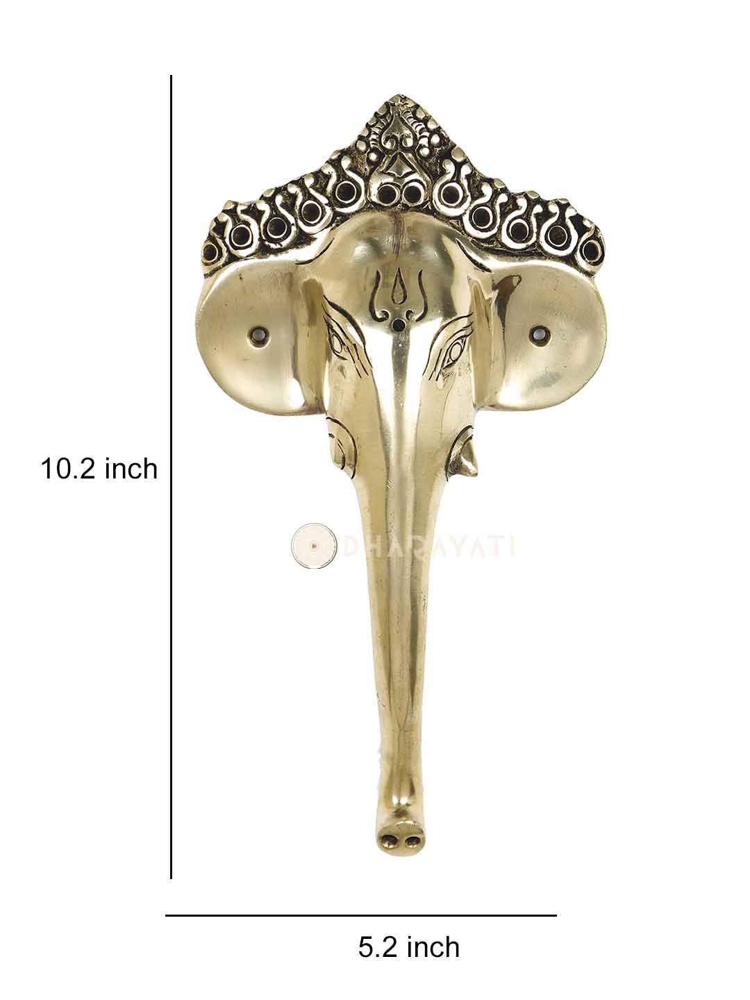 Ganesh Design Door Handle Decorative Brass