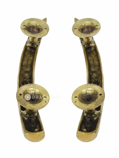 Ganesh Design Door Handle Pair Decorative Brass