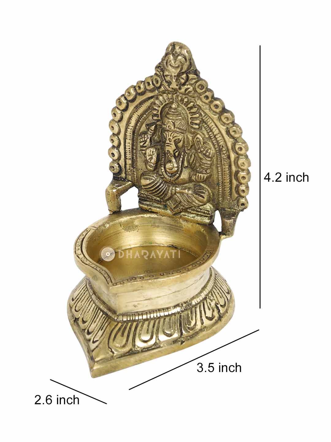 Ganesh Diya Decorative Brass Figurine