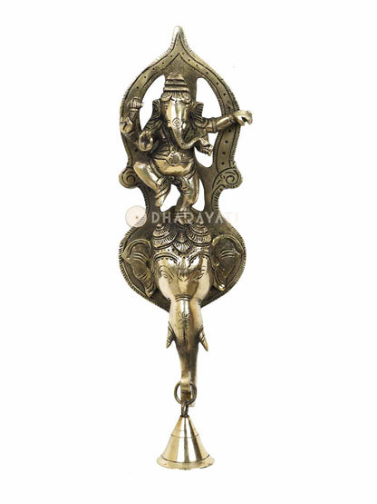 Ganesha Wall Hanging Bell Decorative Brass Figurine