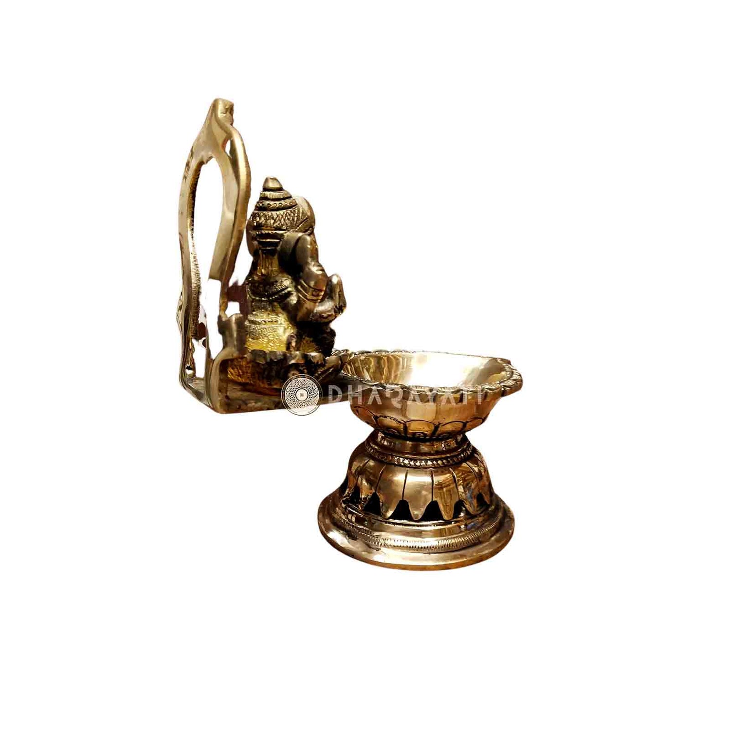 Ganesha Design Brass Diya