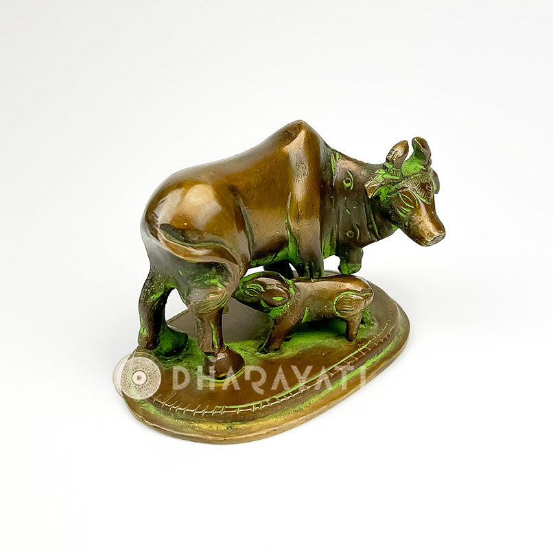 Brass Kamadhenu Cow &amp; Calf