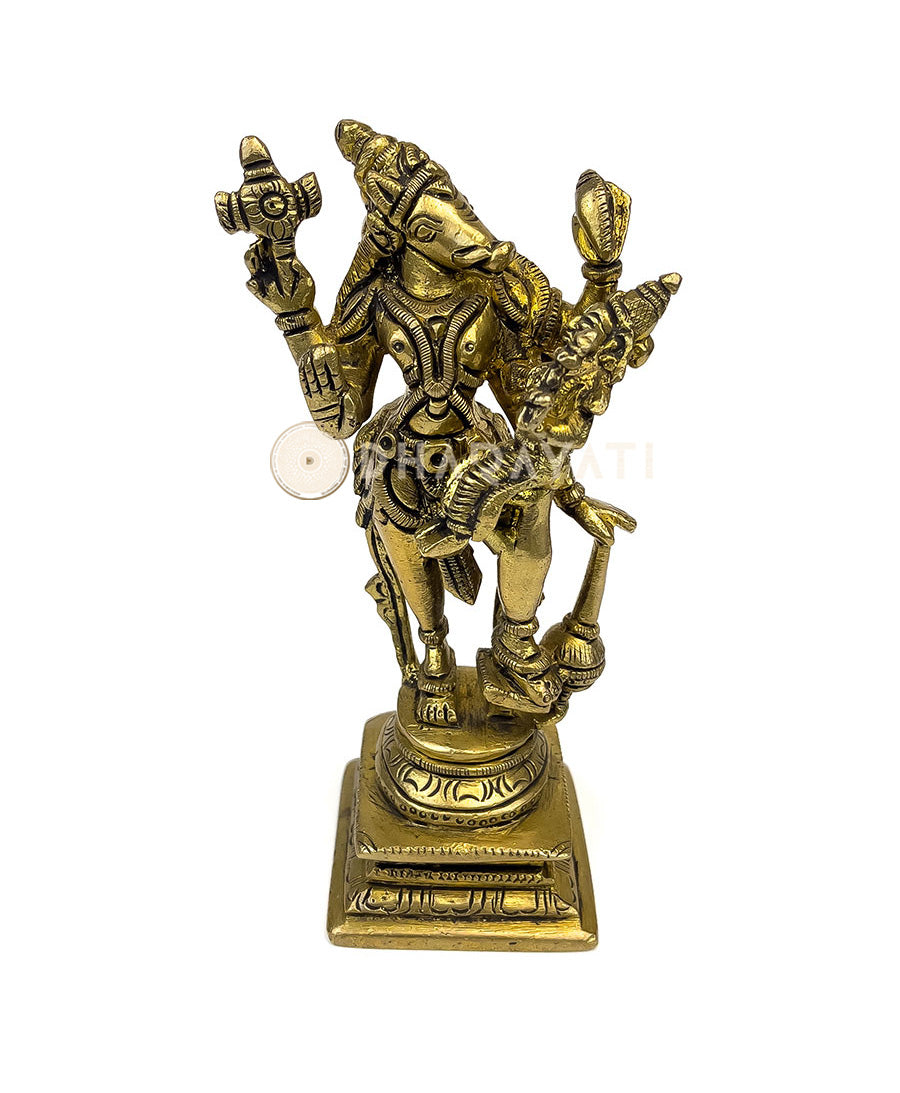 Brass Bhu Varaha Swamy With Lakshmi Devi