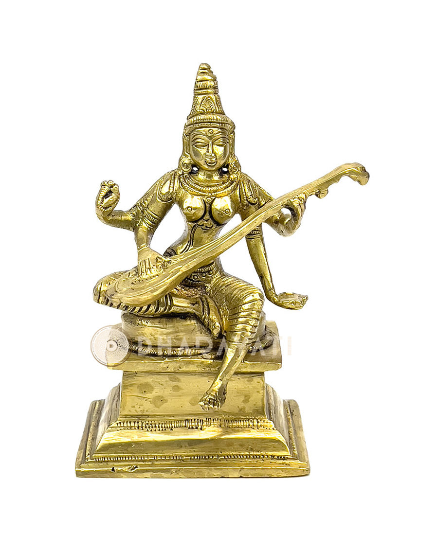 Brass Saraswati Devi