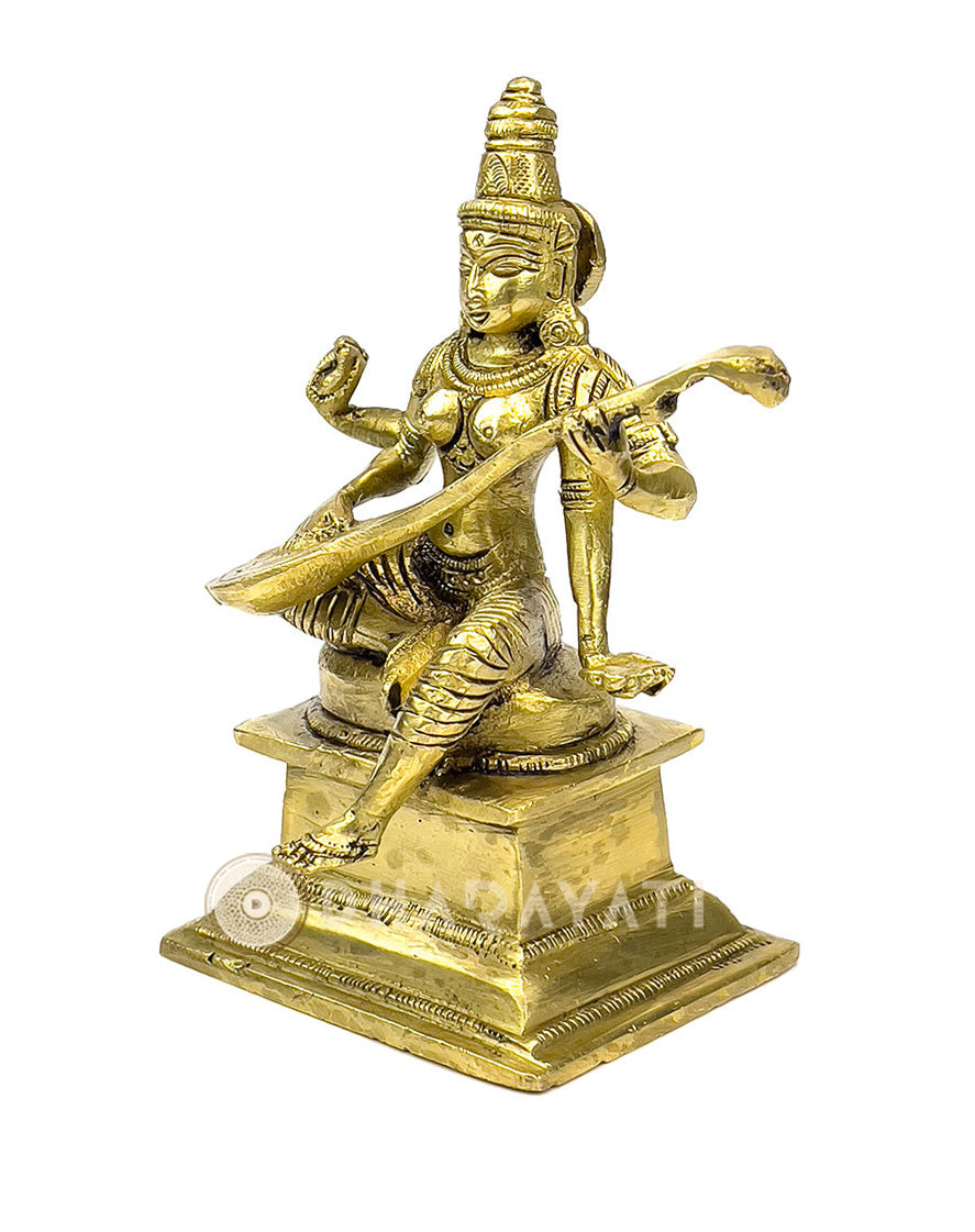 Brass Saraswati Devi