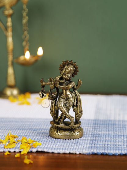 Krishna Decorative Brass Figurine