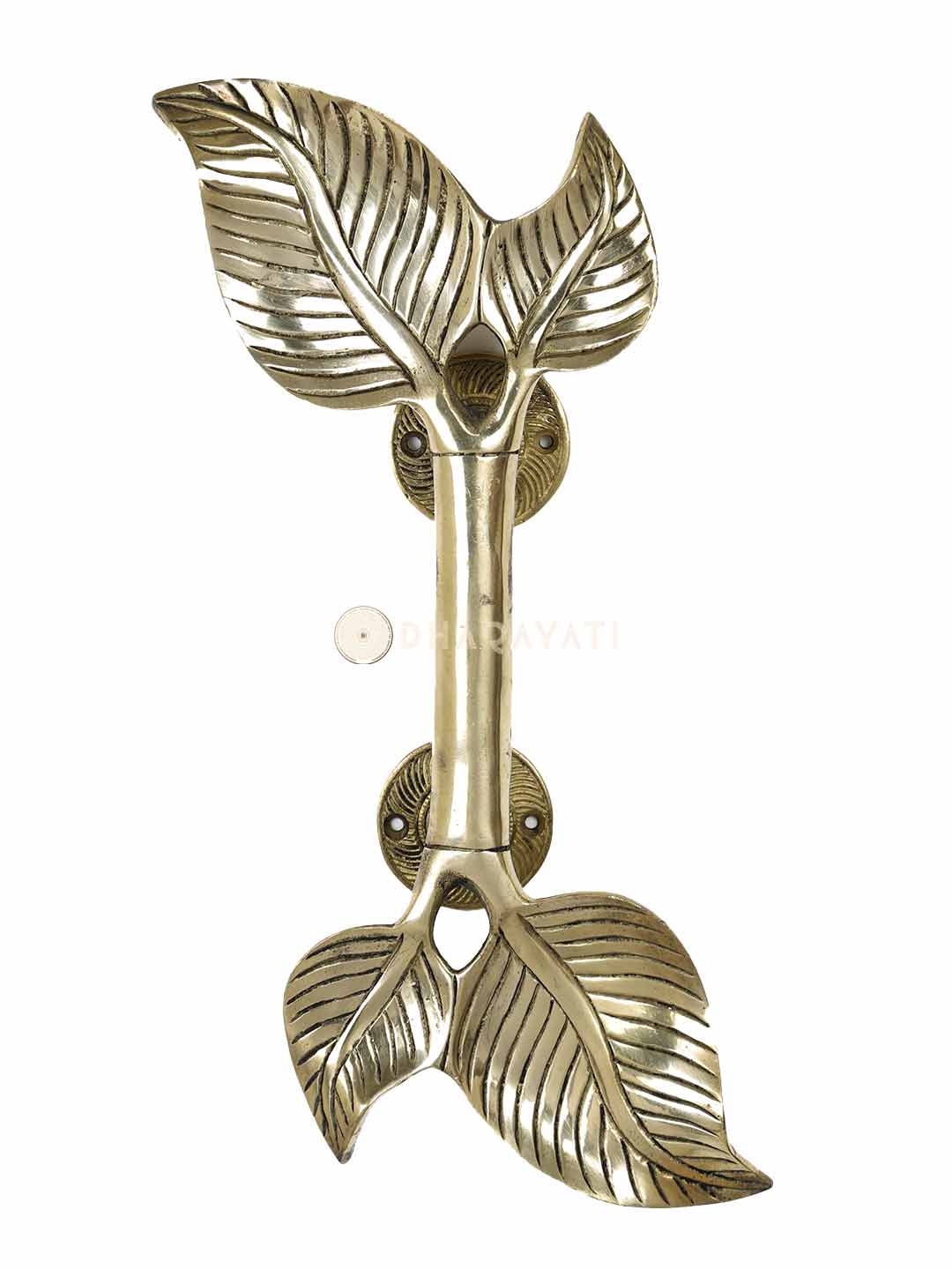 Leaf Design Door Handle Decorative Brass