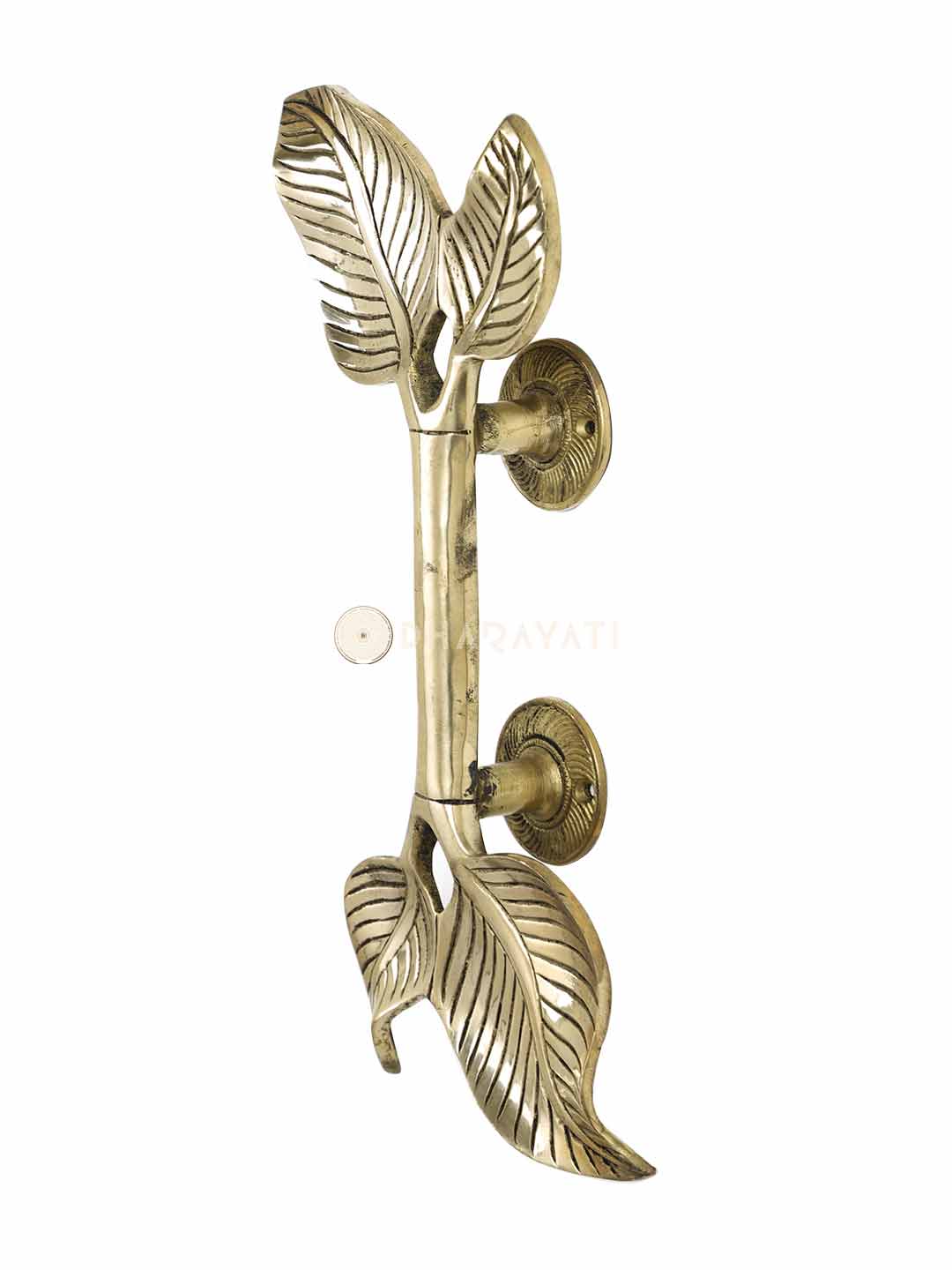 Leaf Design Door Handle Decorative Brass