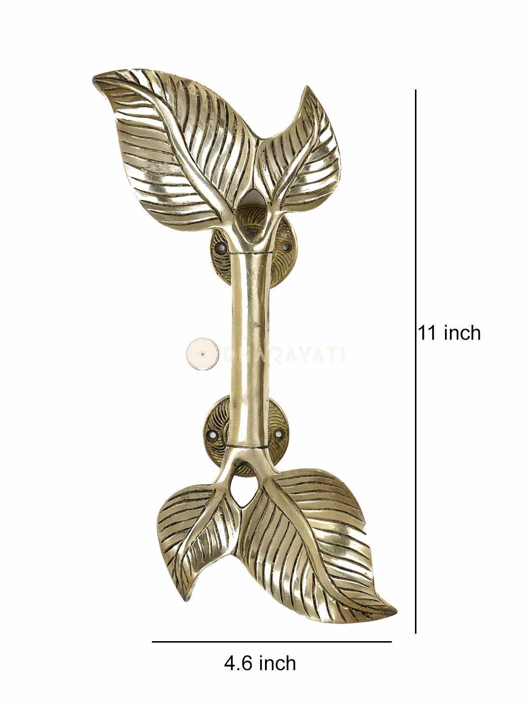 Leaf Design Door Handle Decorative Brass