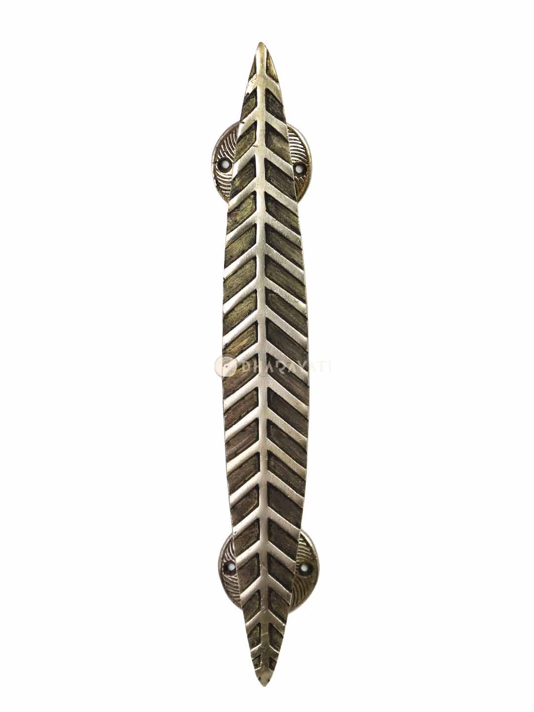 Leaf Door Handle Decorative Brass