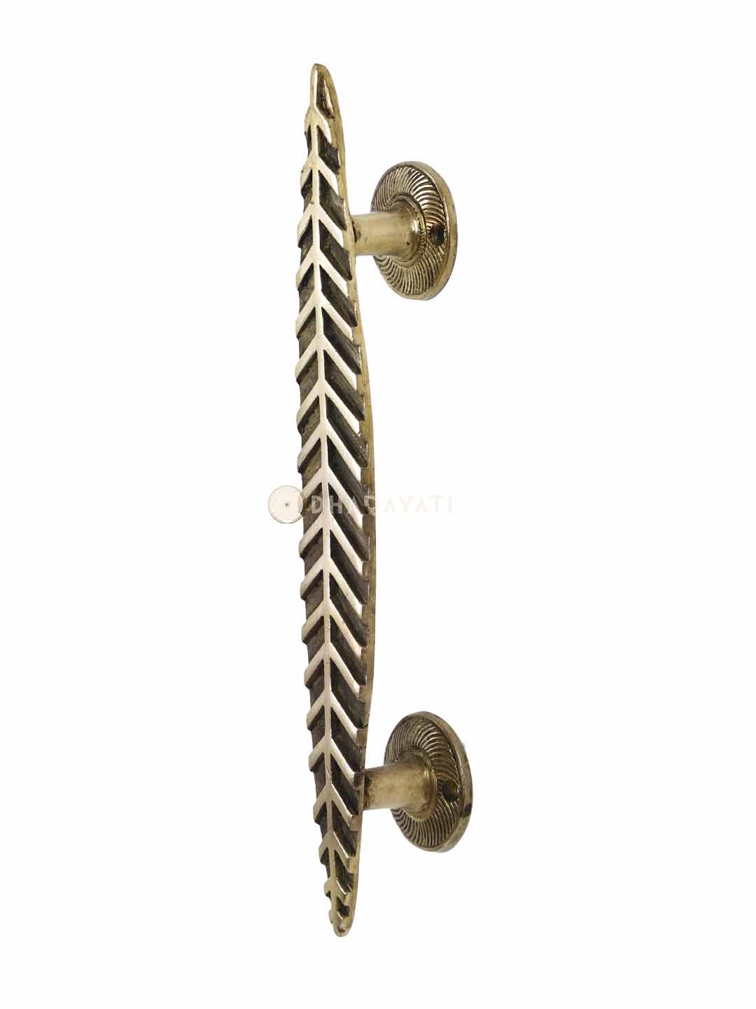 Leaf Door Handle Decorative Brass