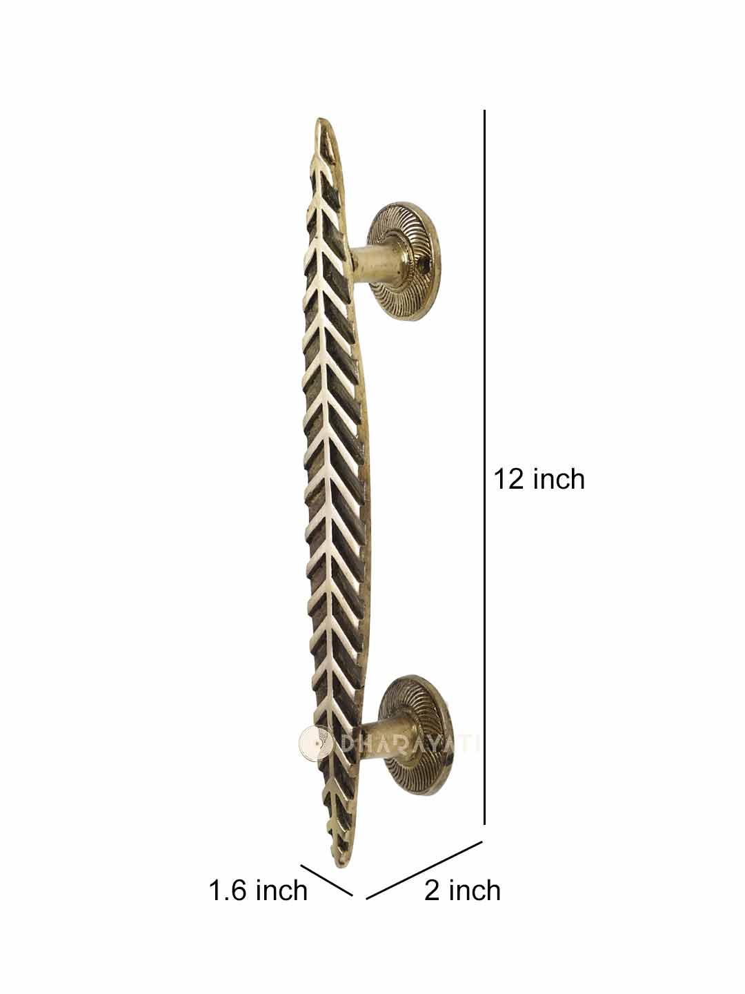 Leaf Door Handle Decorative Brass