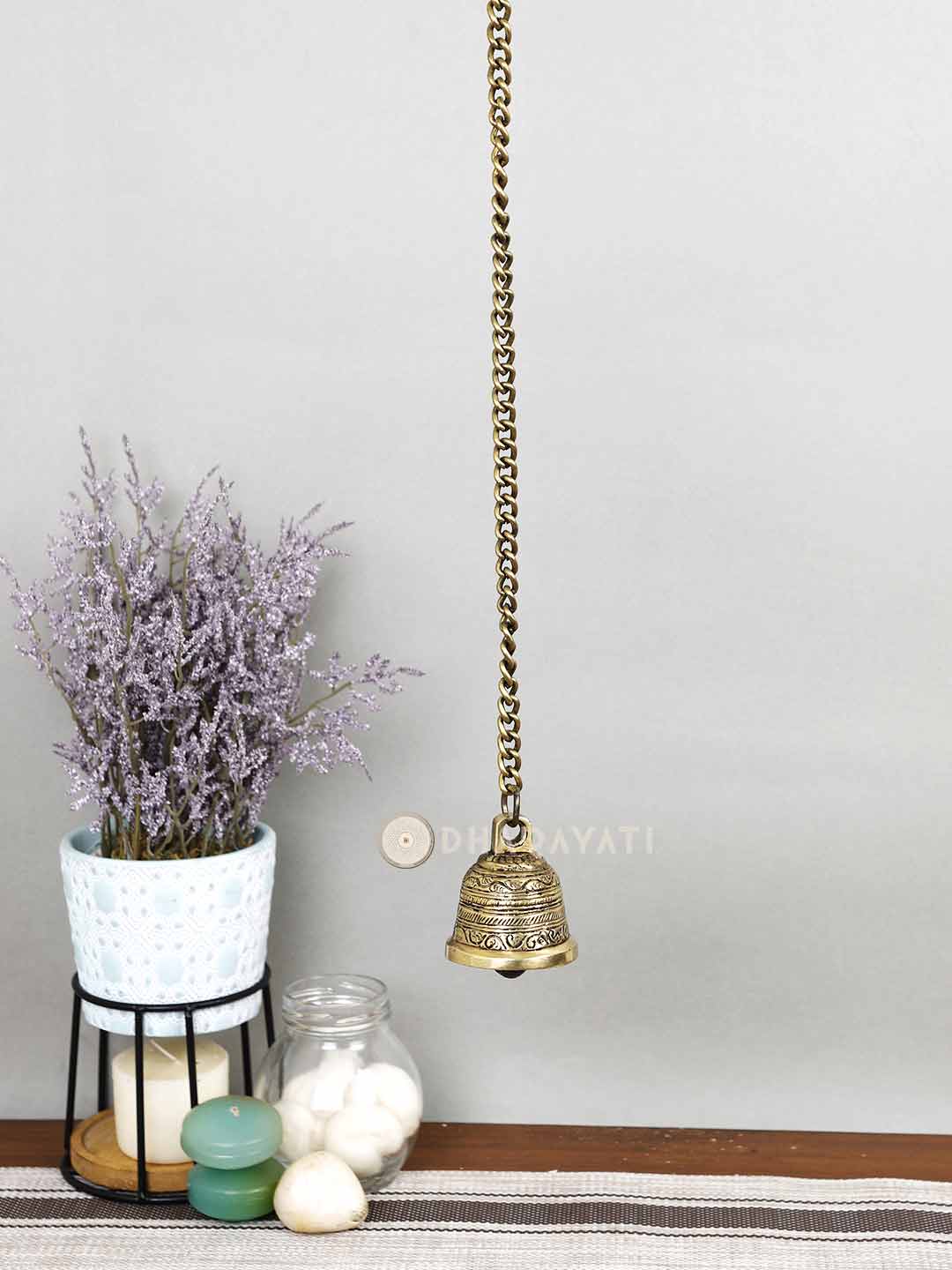 Mandir Hanging Bell Small Decorative Brass