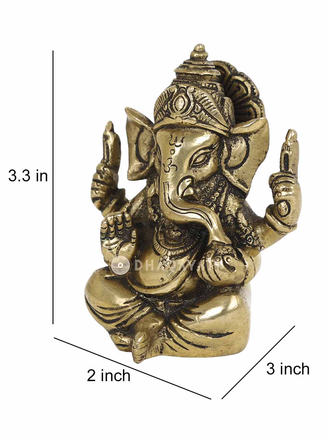 Mukat Ganesh 4 Hands Decorative Brass Figurine