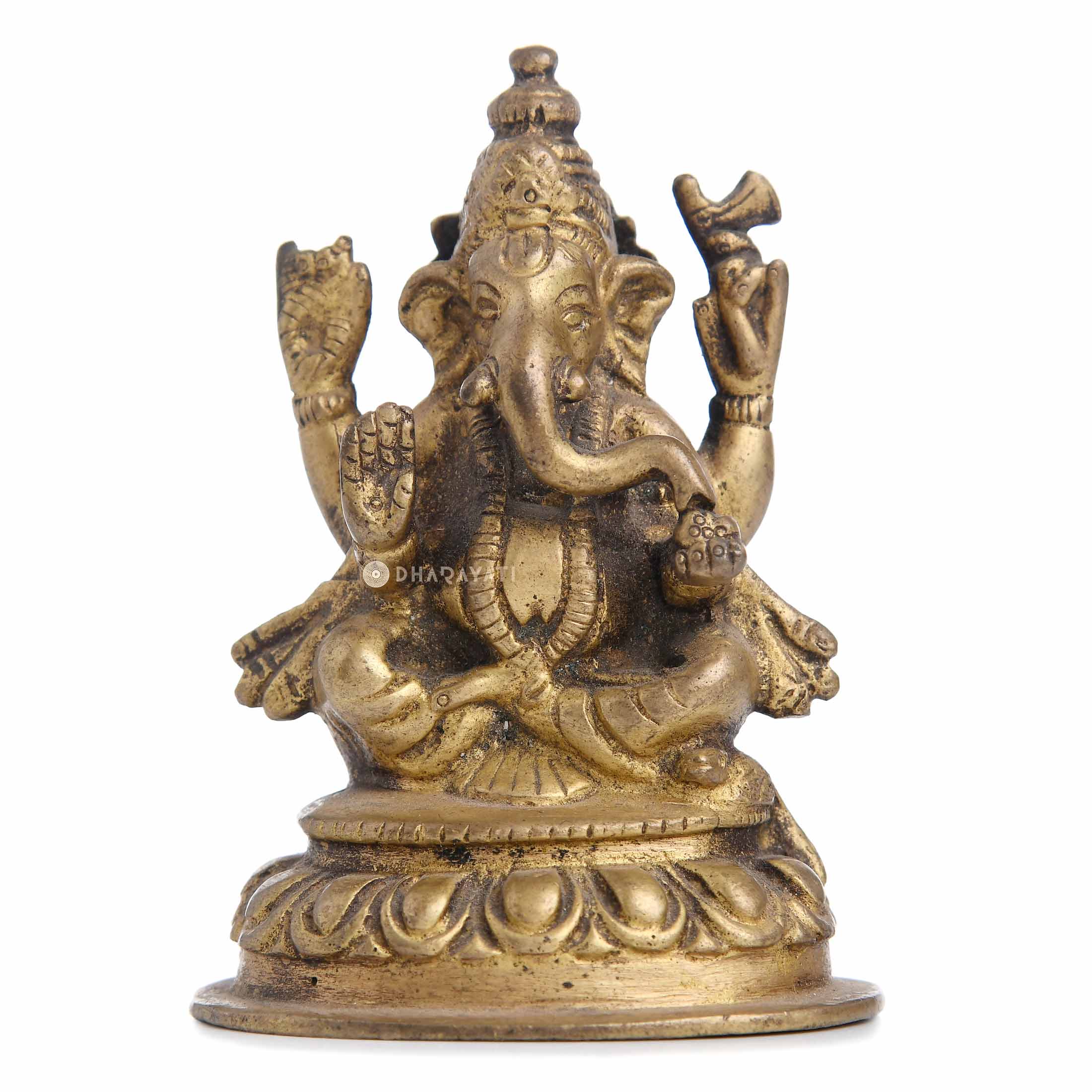 Nepali Ganesh Small Decorative Brass Figurine