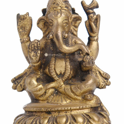 Nepali Ganesh Small Decorative Brass Figurine