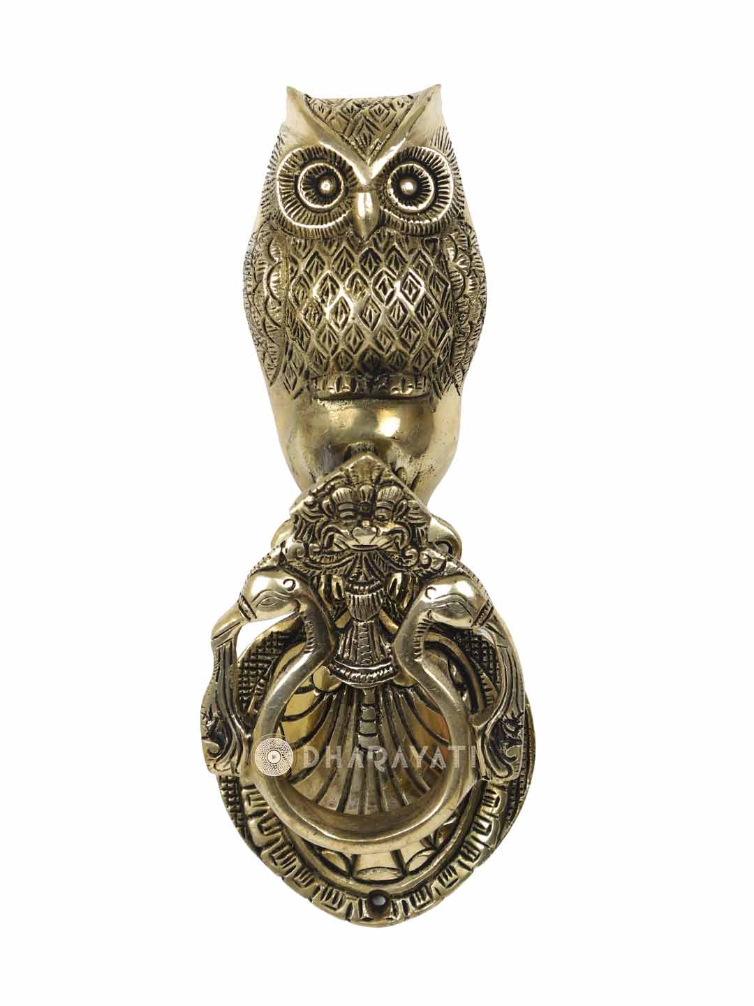 Owl Design Door Knocker Decorative Brass