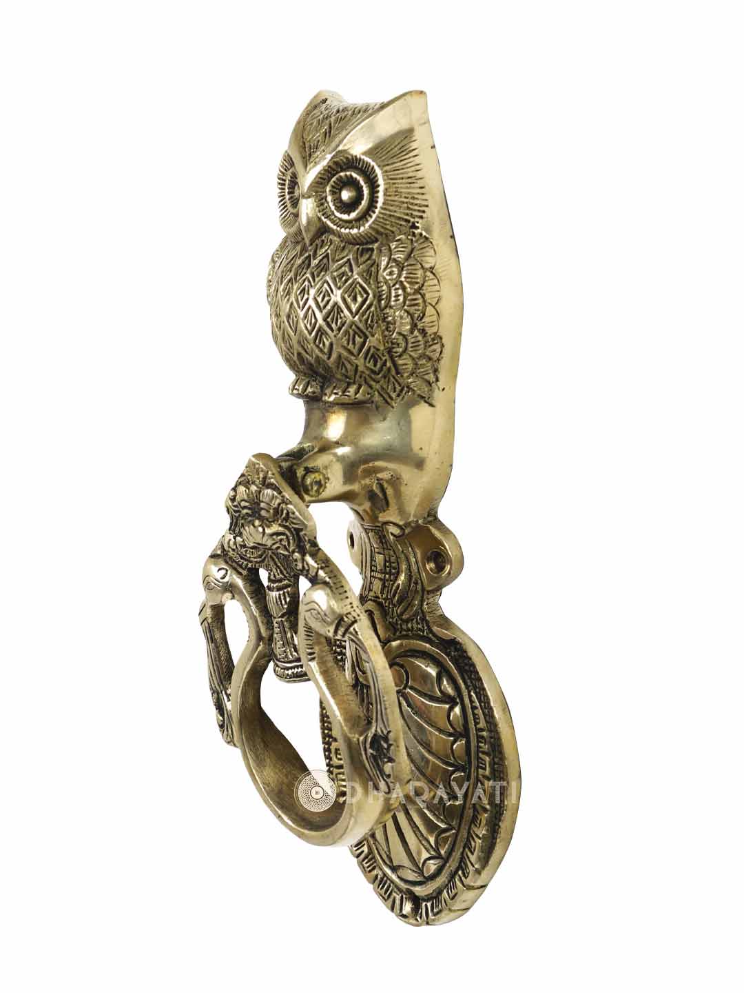 Owl Design Door Knocker Decorative Brass