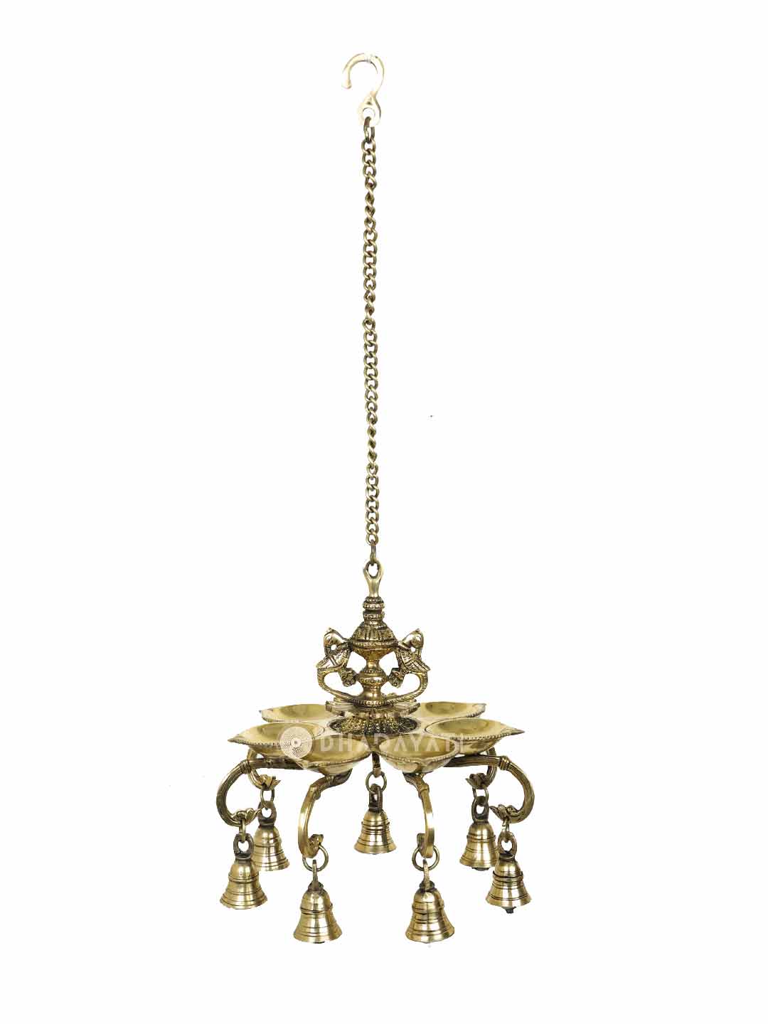 Parrot Chain Hanging Diya With Bell