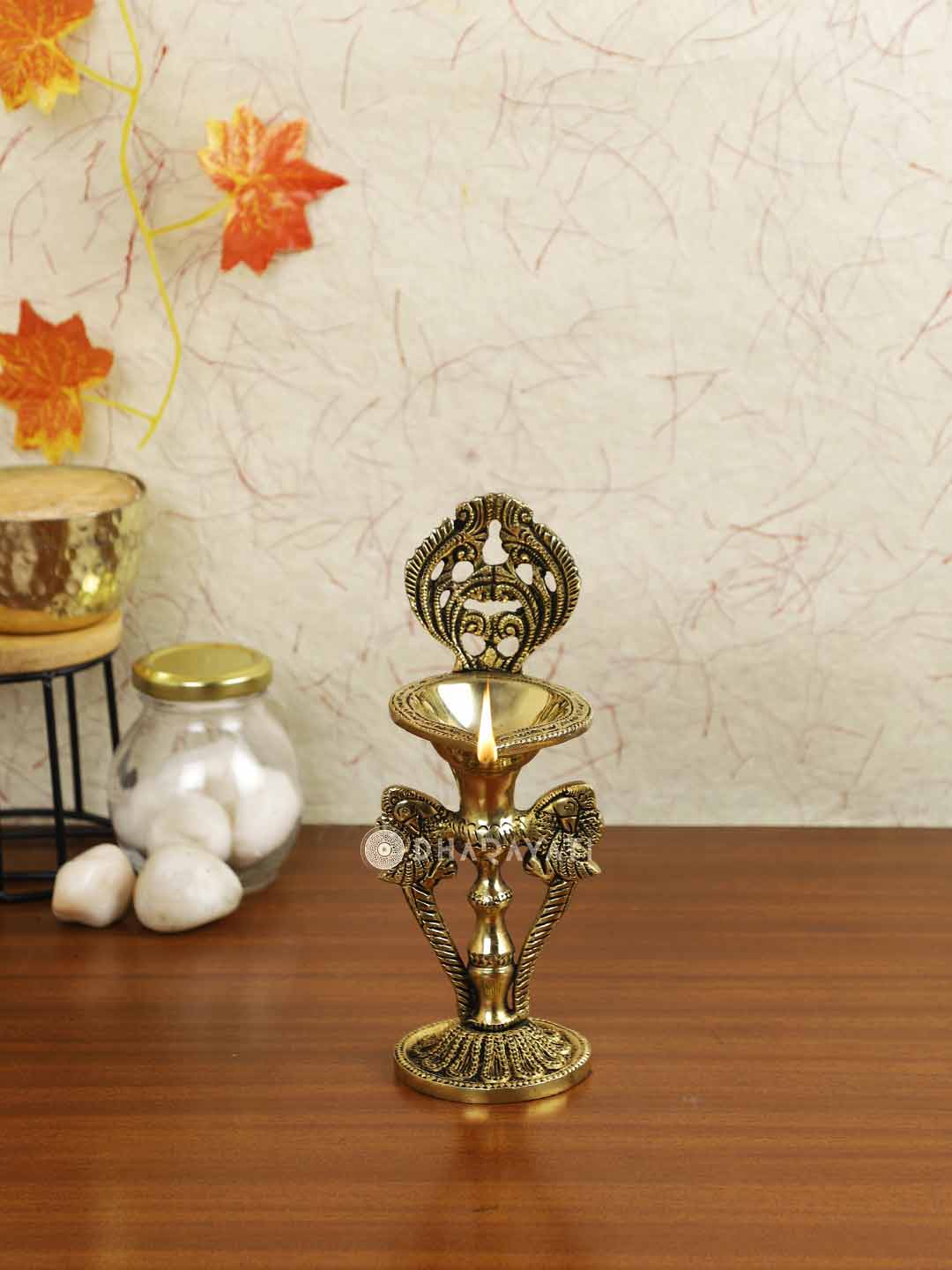 Parrot Design Diya Decorative Brass Figurine