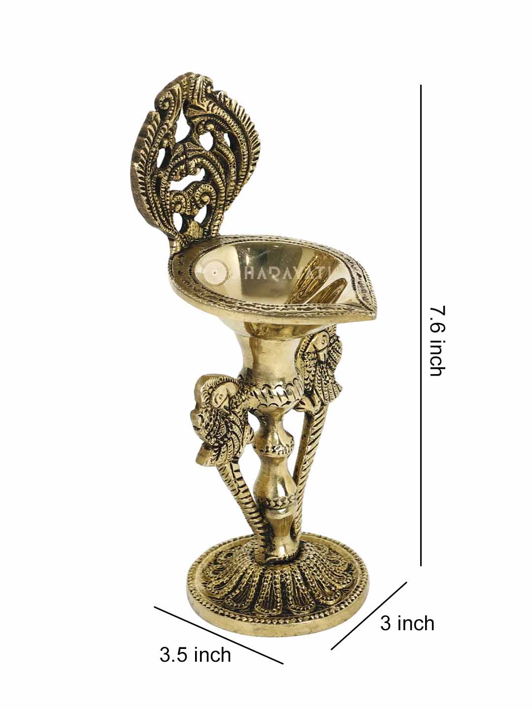 Parrot Design Diya Decorative Brass Figurine