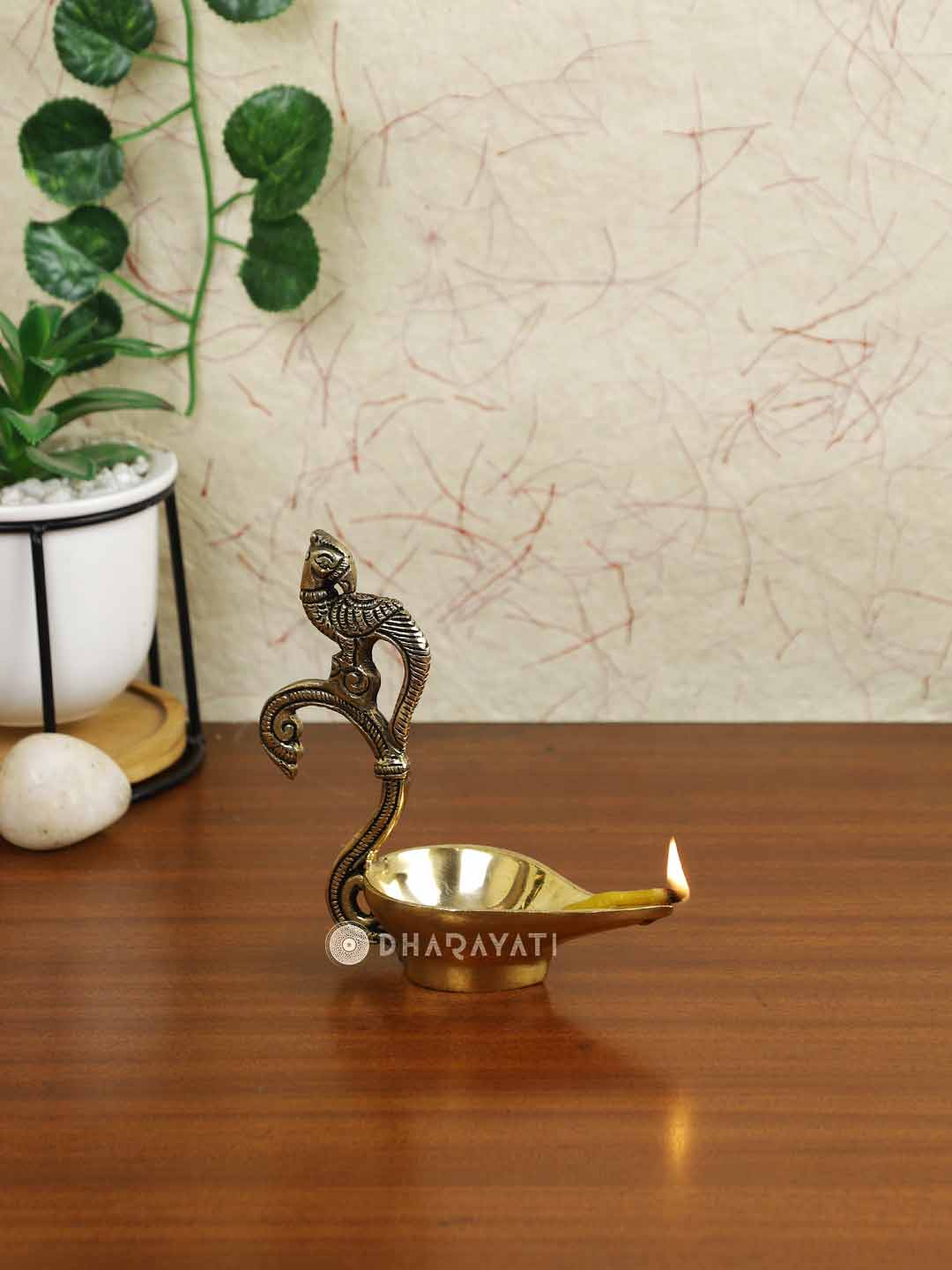 Parrot Design Diya Decorative Brass Figurine