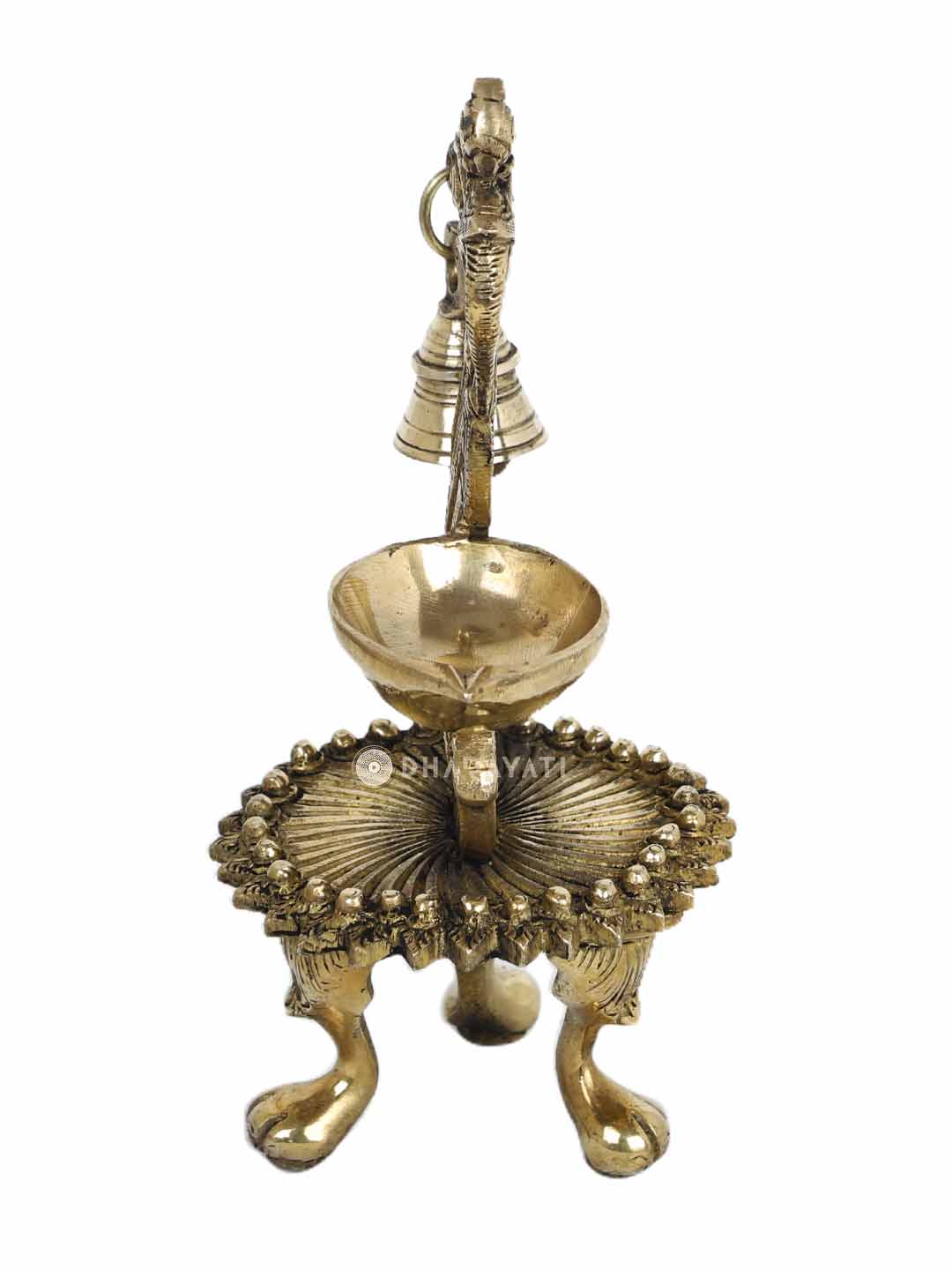 Parrot Brass Diya With Bell