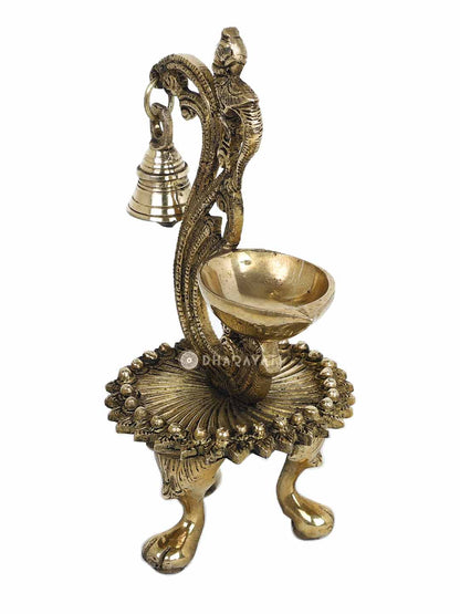 Parrot Brass Diya With Bell